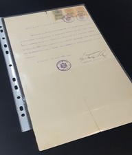 Court Certification with Three Rare Revenue Stamps – Apatin, 1922 picture