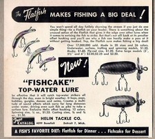 1956 Print Ad Flatfish Fishing Lures & Fishcake Top Water Lure Detroit,MI picture