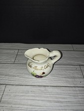 Lake Hemet California Vintage Ceramic Mini Pitcher Grapes Graphic Souvenir picture