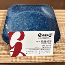 Japanese Hasami Ware Blue Square Plate Handmade Ceramic 5.1” Japan picture