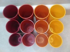 Set of 12 Cups Vintage Tupperware Tumblers #107 115 116 Harvest Colors Stackable picture