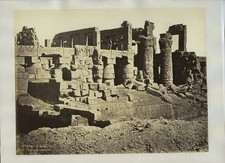 Temple Karnak Hypostyle Hall Ruins Egypt c1870s VTG Photo picture