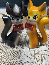 vintage mid-century anthropomorphic squirrels, made in Japan set of 2 picture