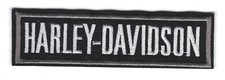 Harley Davidson Script Silver Tone Embroidered Iron On Patch 4.25
