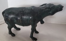 Vintage Large Brass Water Buffalo Sculpture Figurine 13