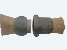 Vintage 1930s Akron Brass Co. Rocker Lug 3 Inch Fire Hose Coupling Set picture