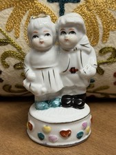Darling Sweet Vintage Boy & Girl Twin Figurine Keepsake Gift Porcelain China picture