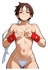 2831 Sakura Sticker, Made In USA, Laminated, Sexy, Waifu, Busty, Curvy, Hand Bra picture