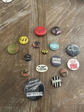 Vintage 1980s Rock Band Pinback Button Lot Scorpions Cure AC/DC Boz Scaggs More picture