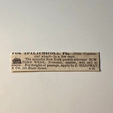 J. Silloway & Co. For Apalachicola Eckford Webb 1860 Boston Ad 5AK9-S51 picture
