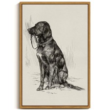 ARPEOTCY Vintage Framed Canvas Wall Art, Dog Art Print Home Decor Aesthetic picture