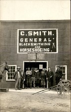 Unidentified Blacksmith shop group portrait Occupation c1910s RPPC bhn picture