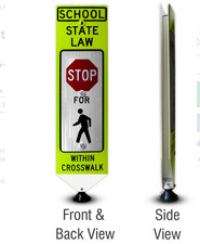State Law Stop For Pedestrian Within Crosswalk Traffic Sign Double Sided  Y4938 picture