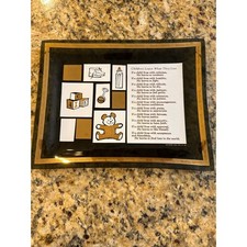 Vintage 1963 Similac ISOMIL Children Learn What They Live Smoked Glass Tray 8.5