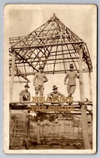 C.1911 RPPC PI FORT MCKINLEY BONIFACIO SOLDIERS CONSTRUCTION PHOTO Postcard P89 picture