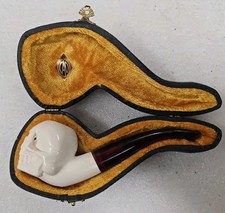 CAO Block Meerschaum Tobacco Hand Carved Pipe, Unsmoked W/Case. See Ad. (F92) picture