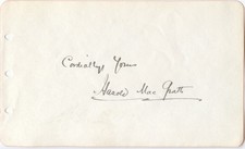 Author Harold MacGrath Signed 3x5 Autograph Book Sheet Un Cut Signature Page picture