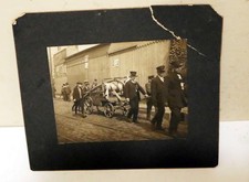 1906 Photo Firemen Hand Engine Parade Burnet St Antique Fire Department Mounted picture