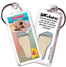 Bermuda FootWhere® Souvenir Keychain. Made in USA picture