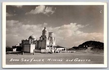 c1940 San Xavier Mission & Grotto Tucson Arizona AZ RPPC Real Photo Postcard picture