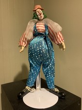 Vintage 12” Tall Porcelain Clown with Stand EUC picture