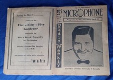 VINTAGE 1937 - THE MICROPHONE NEWSPAPER EARLY RADIO PROGRAMS WEEI BOSTON picture