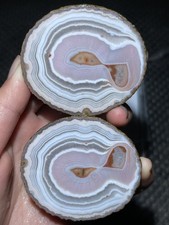 1pair pink China Natural Warring State Red Agate Quartz Crystal Specimen 158g 14 picture