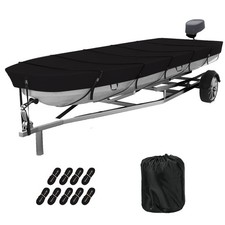 GrondNictory Jon Boat Cover 10-12 ft feet, 420D Heavy Duty Trailerable Waterproo picture