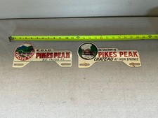 Two vintage pikes peak sign plate license topper Colorado picture