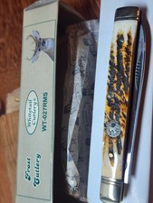 Whitetail Cutlery WT-027TRMS Lockback Pocket Knife Stag Style Handle w/ Box picture