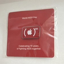 Apple (PRODUCT)RED World AIDS Day Collectible Pinback Employee Button Magnet NEW picture