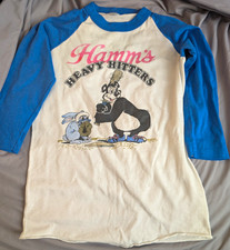 Vintage 80s Hamm's Beer Heavy Hitters  Raglan Shirt Breweriana Boys Med 10-12  picture