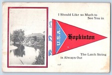 c1910 Hopkinton Massachusetts MA Vintage Postcard Lake River Pennant Posted picture