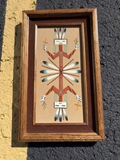 vintage, framed Native American Navajo sand painting, Framed Wall Art picture