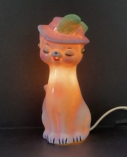 Sweetest Vintage I W Rice Classy Miss Kitty Cat Lamp  Works Great picture