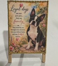Boston Terrier “ Loyal Dog” Shelf Sitter * Hand Crafted picture