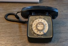 Vintage GTE AUTOMATIC ELECTRIC BLACK ROTARY Desk Phone 412 Pittsburgh PA picture