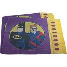 1996 Batman & Robin Pillowcases DC Comics Warner Bros Twin Bedding Set 2 Pillow  picture