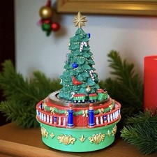 Mr. Christmas Music Box Tree with Train Holiday Musical Decor Works Perfectly picture