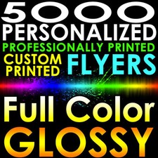 5000 CUSTOM PRINTED 8.5x11 Gloss Double Sided Full Color PERSONALIZED FLYERS picture