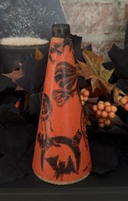 Vintage (30s?) Halloween Horn/Noisemaker with Lithoed Paper over hard cardboard. picture