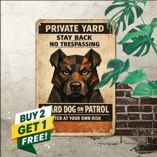 Guard Rottweiler Warning Plaque Weatherproof Canine Security Tin Metal Sign picture