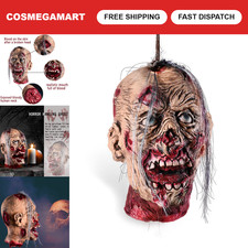 Bloody Severed Zombie Corpse Head Prop - Halloween Hanging Decoration, Scary Dec picture