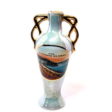 NICE , FRANCE ANTIQUE LA PROMENADE DES ANGLAIS SOUVENIR TRAVEL COLLECTIBLE VASE picture