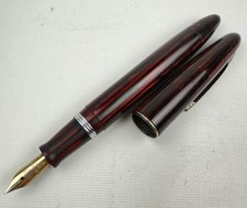 Vintage Sheaffer Craftsman Carmine Red Striated Vac Fill Fountain Pen 14K Nib picture