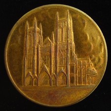 Vintage Cathedral of St John the Divine Medal Pocket Coin Catholic Large picture