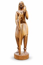 Handmade African Tribal Warrior Wood Statue 11.5