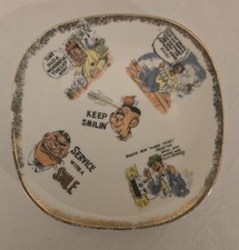 Vintage CALIFORNIA CREATIONS Service with a smile trinket dish ashtray cocktail picture