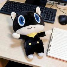 Persona 5 Morgana Mona Plush Doll Black Cat Soft Stuffed Toy Game Character Gift picture