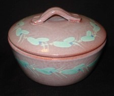 Vintage Edgar Littlefield Kilns Mid Century Art Pottery Trinket Dish w/Lid MCM 1 picture